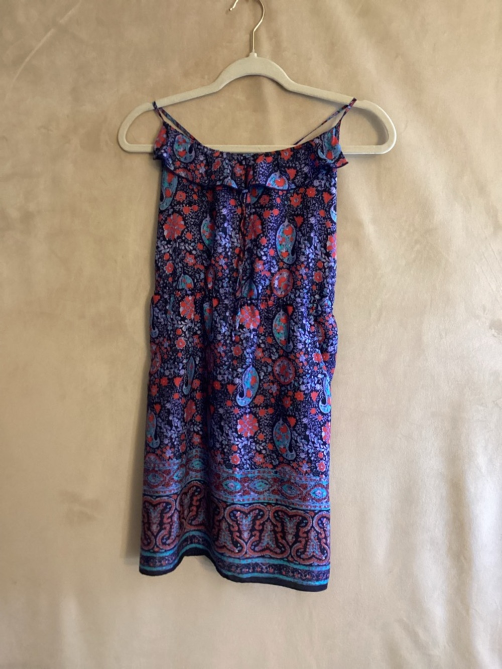 American Eagle Outfitters Floral Paisley Mix Dress in Black, Teal and Coral